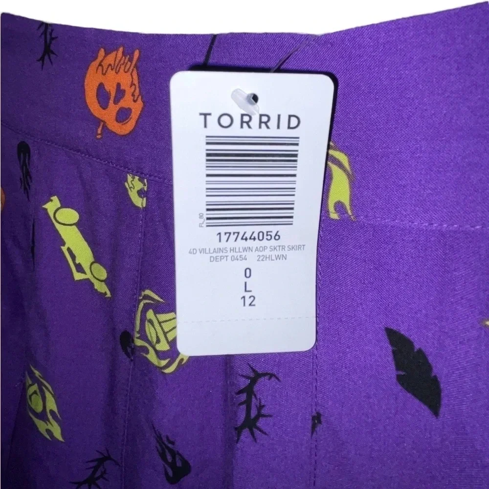Disney Villains Torrid Halloween Women’s Mini Skater Skirt Challis Purple Size 0 - Picture 5 of 8